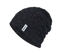 Cappello da uomo caldo a maglia grossa, morbido e spesso, carino, lavorato a maglia, per il freddo, da sci, da caccia, Nero , Taglia unica