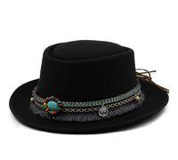 Cappello Da Uomo Di Lusso Classico In Feltro Di Lana Pork Pie Fedora Autunno Inverno Cappello Da Chiesa A Tesa Curva Da Donna