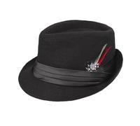 Cappello da uomo Fedora Panama Trilby con piuma British Vintage feltro di lana Jazz Cap a tesa corta cappello a bombetta jazz ballerini gangster rapper cowboy gentiluomo Fedora Manhattan cappello per