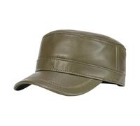 Cappello da uomo in pelle regolabile piatto superiore invernale primavera Outdoor Hat, Esercito En8, 7 1/8/7 3/8