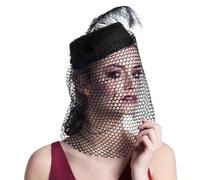 Boland-4129 Cappello Vedova Nera Black Widow con Velo per Adulti, Nero, Taglia Unica, 04129