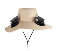 Cappello Da Ventilatore Ad Energia Solare - Protezione A Tesa Larga Con Ventola A 4 Teste, Cuffia Da Sole Per Esterni, Copricapo Da Spiaggia Traspirante, Visiera Rinfrescante Per Atletica | Cappelli S