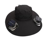 Cappello da Ventilatore Solare, Cappello da Pescatore Comodo UPF50 per Esterno (Black)