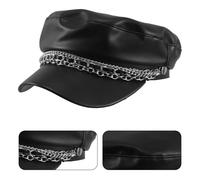 Cappello da violinista da donna in pelle PU - Cappello da newsboy regolabile in