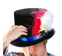 Cappello del 4 luglio, cappello da giorno 'indipendenza | Star Red Blanc Blue Blue Patriotic Plume Hat | Acconciatura festiva, scagliatori di carnevale divertente, accessorio per la sfilata
