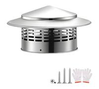 Cappello del Camino In Acciaio Inossidabile Rotondo, 75mm Tappo per Camino Antipioggia, Adatta Comignolo Canna Fumaria, Protezione Anti-Insetti, Ideale per uso Esterno(250mm (9.8 in))