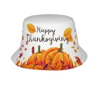 Cappello del Ringraziamento, Grazioso Cappello a Secchiello con Foglie di Zucca Autunnali, Cappello da Sole alla Moda, Cappelli da Pescatore da Spiaggia per Uomo e Donna.
