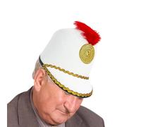 Cappello Della Banda Musicale | Cappello Da Soldatino Per Giochi Di Ruolo Con Piume | Costume Da Soldatino Per Adulti, Abbigliamento Cosplay Per Festival Autunnali Vacanze Scolastiche Feste Abbigliame