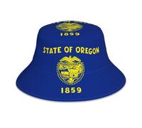 Cappello della Benna Oregon State Flag Pattern Cappello Pescatore UV Protezione Moderno Cappelli E Cappellini da Donna, per Campeggio, Escursionismo, attività All'Aperto, 56-58cm
