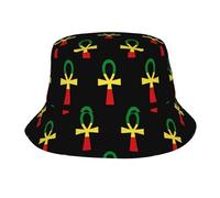 Cappello della Benna Rasta Ankh Cappello da Esterno Pieghevole Estivo Cappelli E Cappellini da Donna, per Escursionismo, Costumi, Pesca, 56-58cm