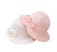 Cappello della neonata del fiore con l'arco di estate della maglia del cotone della principessa del bambino cappello della benna del bambino di colore solido del bambino, rosa, Etichettalia unica