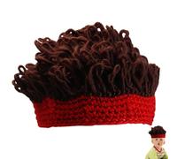 Cappello Della Parrucca Per Bambini, Parrucche Per, Cappello Da Capelli Castani In Lana Di Cotone Caldo Per Bambini, Parrucca In Costume Di Halloween, Costume Da Halloween, Cappello Invernale