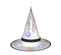 Cappello della strega della stampa delle piante verdi, cappelli della strega di Halloween con la decorazione del partito di Cosplay della luce principale