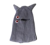 Cappello Devil Horn - Full Face Knit Beanie Berretto per Halloween senza pretese, maschera creativa da sci di lana per adulti, unica copertura per il viso per uomini e donne | Divertente gest