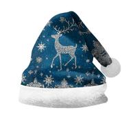 Cappello di Babbo Natale,Cappelli di Natale Spesso Morbido Cappello in Pile Double Face Cappello di Natale per Adulti con Pompom E Tesa in Pelliccia Cappello Babbo Natale Peluche per Feste