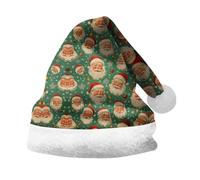 Cappello di Babbo Natale,Cappelli di Natale Spesso Morbido Cappello in Pile Double Face Cappello di Natale per Adulti con Pompom E Tesa in Pelliccia Cappello Babbo Natale Peluche per Feste