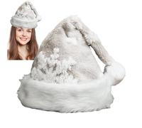 Cappello di Babbo Natale,Cappello di Babbo Natale con fiocco di neve - Cappelli natalizi con fiocchi di neve,Cappello di Babbo Natale in peluche extra spesso per Capodanno e feste, forniture di