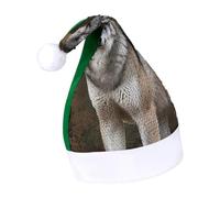Cappello di Babbo Natale, cappello di Natale con stampa di lupo selvatico grigio con finiture in peluche vestito a tema natalizio cappello di Babbo Natale