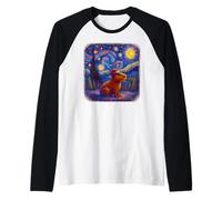 Cappello di Babbo Natale Capybara Starry Night per Donne Uomini Bambini Maglia con Maniche Raglan