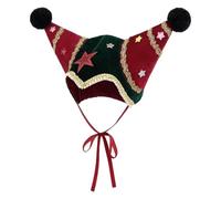 Cappello di Babbo Natale Carino Doppio Corno Design Copricapo Costume | Cappello a stella con paillettes per Natale, per donne, uomini, ragazze, feste, inverno, vacanze, cosplay, cabina fotografica
