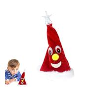 Cappello di Babbo Natale che canta e balla, cappello di Babbo Natale | Cappello Chris Smass con musica d'animazione elettrica stampata Vista | Divertente giocattolo decorativo fantasia