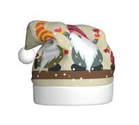 Cappello di Babbo Natale classico con stampa di gnomi, accessori per costume da festa festiva, utilizzato per feste di Capodanno, per interni ed esterni