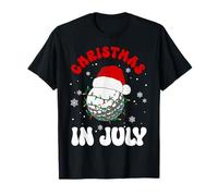 Cappello di Babbo Natale colorato luci Divertente Amante del Golf Natale a luglio Maglietta