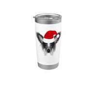 Cappello di Babbo Natale con cane crestato cinese Natale Bicchiere termico in acciaio inox doppia parete
