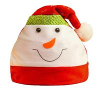 Cappello di Babbo Natale con corna/pupazzo di neve per feste a tema, cappello con pompon per tutte le età, cappello di Babbo Natale per riunioni di famiglia