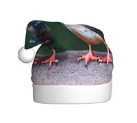 Cappello di Babbo Natale con due uccellini, berretto natalizio per feste di Natale, cappello lavorato a maglia, per donne e uomini adulti