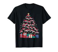 Cappello di Babbo Natale con luci a Forma di Gatto Nero Maglietta