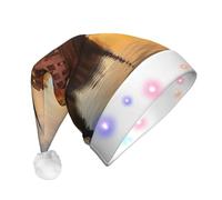 Cappello di Babbo Natale con luci a LED, cappello di Natale per adulti Strasburgo Sundown Light Up cappelli di Natale per feste e eventi
