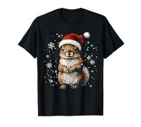 Cappello di Babbo Natale con Scoiattolo Divertente e Carino per Amanti degli Animali Maglietta