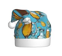 Cappello di Babbo Natale con stampa a bolle di birra divertente berretto natalizio cappello per adulti e cappelli da elfo cappello da vacanza