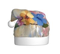 Cappello di Babbo Natale con stampa a tre fiori per donne e uomini, cappello di Natale per Capodanno e festa