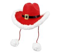 Cappello Di Babbo Natale | Copricapo Con Pon Pon | Cappelli Di Babbo Natale Per Adulti Con Bordo In Peluche Bianco - Per Uomini Bambine Adulti Costume Di Accessorio Per Foto Spettacolo Festa Va
