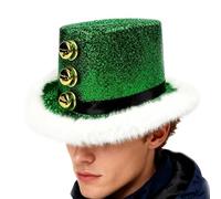 Cappello di Babbo Natale Copricapo di Babbo Natale con Peluche Bianco e 3
