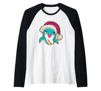 Cappello di Babbo Natale Delfino Sorridente Maglia con Maniche Raglan