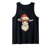 Cappello di Babbo Natale di Capra Divertente Carino Fattoria Animale Agricoltore Natale Canotta