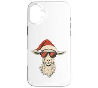 Cappello di Babbo Natale di capra divertente carino fattoria animale agricoltore Natale Custodia per iPhone 16 Plus