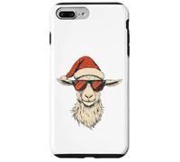 Cappello di Babbo Natale di capra divertente carino fattoria animale agricoltore Natale Custodia per iPhone 7 Plus/8 Plus