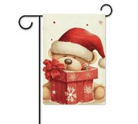 Cappello di Babbo Natale e bandiera di buon Natale 30,5 x 45,7 cm poliestere double face bandiere da giardino bandiere di benvenuto banner decorazione esterna per cortile portico prato