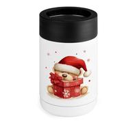Cappello di Babbo Natale e stampa Merry Christmas Can Cooler 340,2 g | Contenitori isolati per lattine da 350 ml - birra, seltzer e soda, portatile, durevole