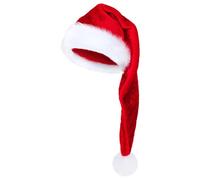 Cappello di Babbo Natale Grande,Cappelli di Babbo Natale Lunghi per Adulti - Berretti lunghi elfi natalizi in velluto - Costume cosplay unisex Cappello di Natale per feste natalizie Carna