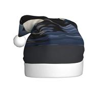 Cappello di Babbo Natale in tessuto felpato con stampa orca killer whale, per feste in costume di Natale, feste ed eventi festivi, 1 confezione
