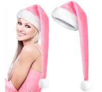 Cappello Di Babbo Natale Lungo - Cappello Di Babbo Natale, Cappello Di Babbo Natale Extra Large - Cappelli Lunghi Di Elfo Di Natale In Morbido Velluto | Cappelli Lunghi Di Elfi Di Natale In Morbido