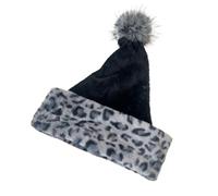 Cappello Di Babbo Natale,Morbido e Caldo per la Stagione Invernale e le Feste | Cappello Di Babbo Natale In Peluche Con Stampa Leopardo | Per Fotografia Sfilata Cosplay Festa Anno Nuovo Famiglia Amici
