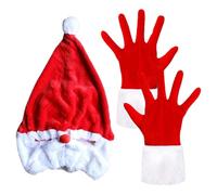 Cappello di Babbo Natale per motociclo | Copricapo di Babbo Natale in peluche per moto con guanti natalizi | Copertura natalizia per uomo e donna