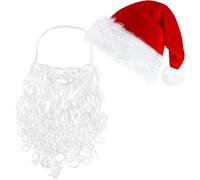 Cappello Di Barba Di Babbo Natale - Cappello Di Natale Per Adulti Con Barba, Cappello Di Babbo Natale Confortevole | Cappello Da Cosplay Di Natale Unisex, Falsa Barba Di Cappello Di Babbo Natale Per