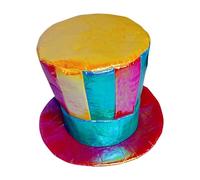 Cappello di carnevale arcobaleno a righe colorate, cappello per costume da circo, accessorio vivace per bambini, Halloween, cosplay, eventi, spettacoli teatrali, festival